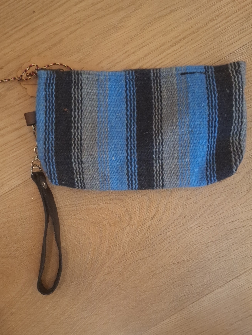 Striped Blue & Gray Clutch